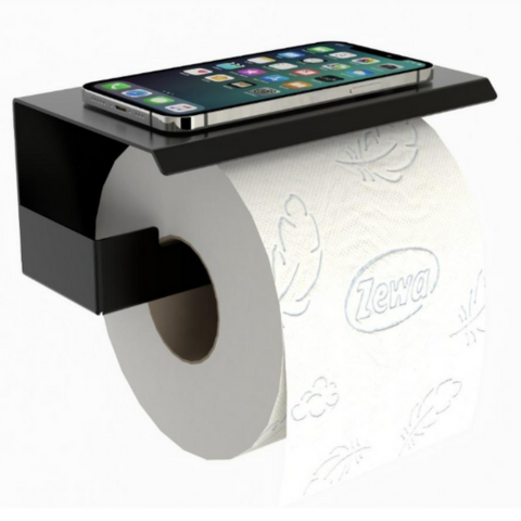 Adhesive Toilet Paper and Cell Phone Holder